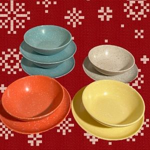Vintage Dinnerware Melamine Splatter Texas Ware Bowls/Plates
